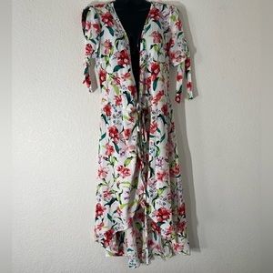 Floral Wrap Around Cover Up Dress